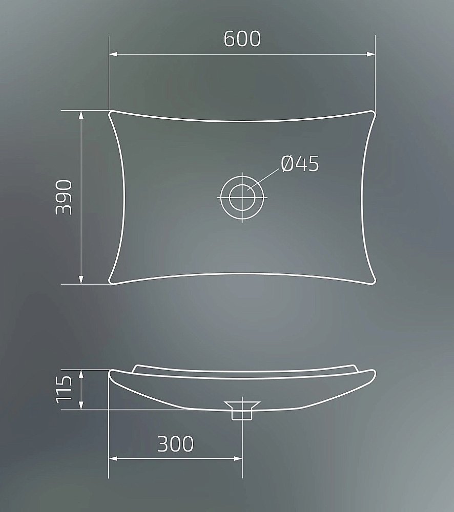 Раковина накладная Gid Creativo 60 N9177 51170 белая купить в интернет-магазине Sanbest