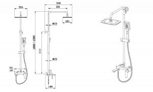 Душевая колонна Bravat ARDEN F6351385CP-A1-RUS купить в интернет-магазине сантехники Sanbest