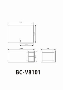 Зеркало Orans BC-V8101 100 Black в ванную от интернет-магазине сантехники Sanbest