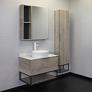 Тумба с раковиной Comforty Порто 00-00009321 75 дуб дымчатый для ванной в интернет-магазине Sanbest