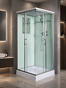 Душевая кабина WeltWasser WW500 LAINE XL 1002 профиль матовый хром/стекло прозрачное купить в интернет-магазине Sanbest