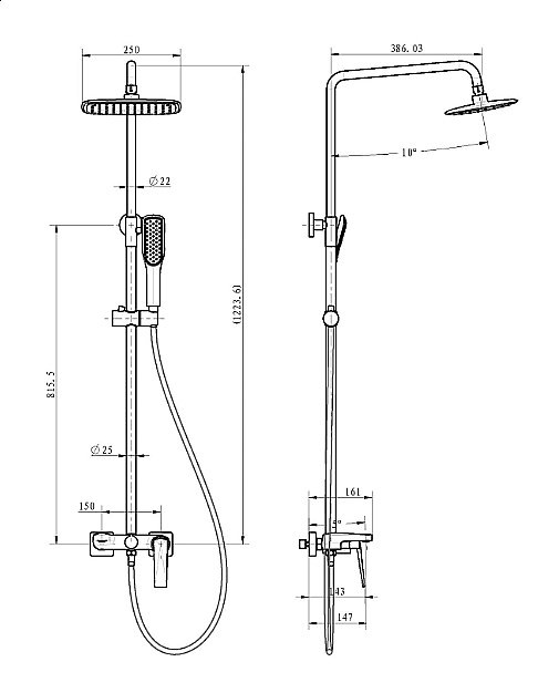 Душевая система Boheme Venturo 388-W купить в интернет-магазине сантехники Sanbest