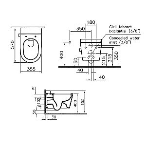 Унитаз подвесной VitrA Nest 5176B003-6233 белый, безободковый, функция биде, с крышкой микролифт купить в интернет-магазине Sanbest