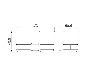 Два стакана для зубных щеток с держателем WONZON & WOGHAND FIRST, Глянцевое золото (WW-8428-LG) купить в интернет-магазине сантехники Sanbest