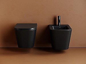 Биде подвесное Ceramica Nova Union CN4010MB черное матовое купить в интернет-магазине Sanbest