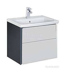 Тумба с раковиной Roca Ronda ZRU9302963 60 белый глянец/антрацит для ванной в интернет-магазине Sanbest