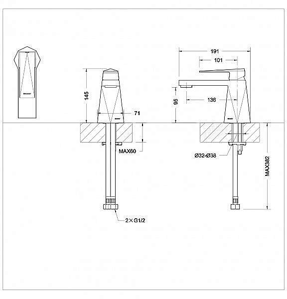 Смеситель для раковины BRAVAT Iceberg F176110G купить в интернет-магазине сантехники Sanbest
