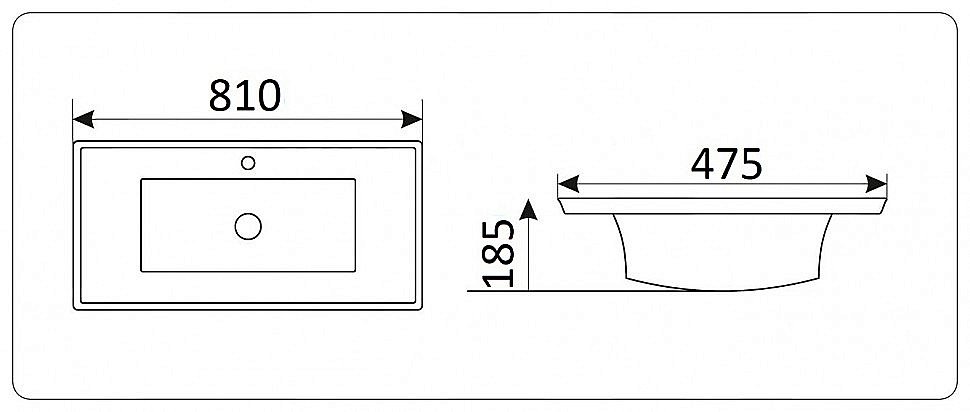 Раковина Ceramalux N 81 NYJ851-80 белая купить в интернет-магазине Sanbest