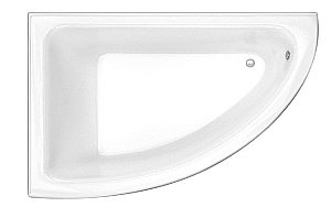 Ванна из искусственного камня Marmo Bagno Альба 170х110 MB-BL170-110 левая белая купить в интернет-магазине Sanbest