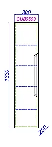 Пенал Aqwella Cube 30 CUB0503W белый для ванной в интернет-магазине сантехники Sanbest