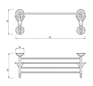 Полка Migliore LUXOR 26127 70 см золото купить в интернет-магазине сантехники Sanbest
