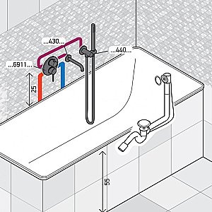 Смеситель для ванны PAINI Cox 78CRSET26911BATH хром купить в интернет-магазине сантехники Sanbest