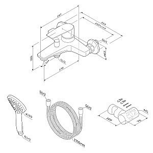 Смеситель для ванны AM.PM GEM F90A15000 купить в интернет-магазине сантехники Sanbest
