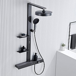 Душевая система Black&White Gravity 9005NGM оружейная сталь купить в интернет-магазине сантехники Sanbest