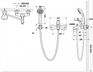 Смеситель для ванны Bravat FIT F6135188BM-B-RUS купить в интернет-магазине сантехники Sanbest