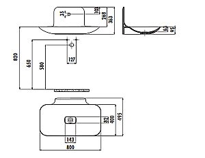 Раковина Creavit Foglia 80 FG080-0000 белая купить в интернет-магазине Sanbest
