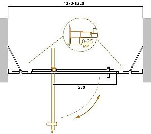 Душевая дверь Cezares MOLVENO BA-12-80+50 прозрачный 130x190 купить в интернет-магазине Sanbest