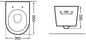 Унитаз подвесной Aquanet ZV-2 303978 белый с крышкой микролифт, безободковый, слив-торнадо купить в интернет-магазине Sanbest