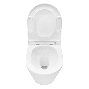 Унитаз подвесной Azario Nove AZ-9312T белый, безободковый, с крышкой микролифт, слив торнадо купить в интернет-магазине Sanbest