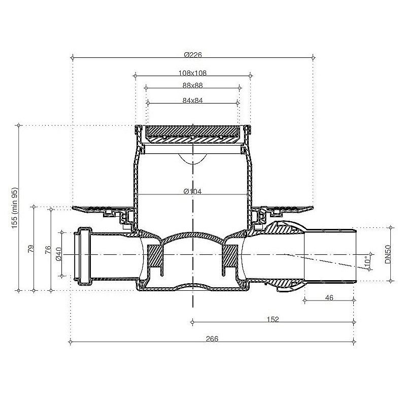 Душевой трап Pestan Confluo Standard 13000178 золото купить в интернет-магазине Sanbest
