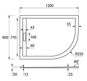 Душевой поддон Cezares Tray AS-RH 120x90 купить в интернет-магазине Sanbest