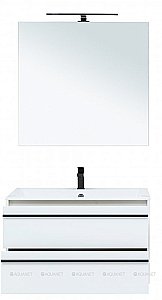 Тумба с раковиной Aquanet Lino 90 белая матовая для ванной в интернет-магазине Sanbest