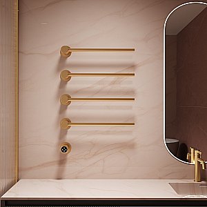 Полотенцесушитель электрический Vincea VTD-2H1BG брашированное золото с таймером купить в интернет-магазине сантехники Sanbest