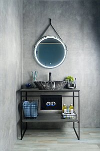 Раковина накладная Gid Creativo 59 Mnc206 54427 черная мрамор купить в интернет-магазине Sanbest