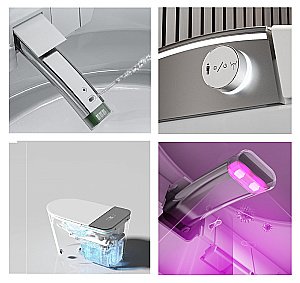 Унитаз напольный Ceruttispa ESTER Smart CT10617 с дистанционным управлением, безободковый, слив-торнадо, белый купить в интернет-магазине Sanbest