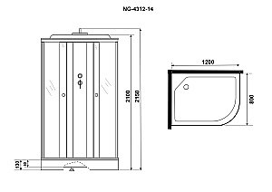 Душевая кабина Niagara Eco E120/80/13R-L/MT 120х80 купить в интернет-магазине Sanbest