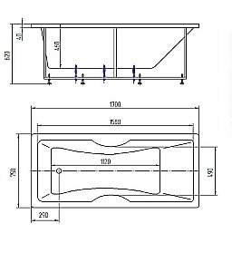 Ванна Aquatek Феникс 170x75 FEN170-0000006 белая купить в интернет-магазине Sanbest