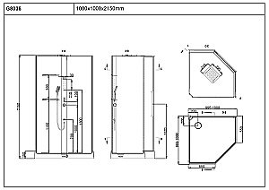 Душевая кабина Black&White Galaxy G8036 100х100 купить в интернет-магазине Sanbest