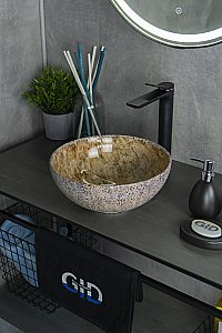 Раковина накладная Gid Esfera 32 Mnc489 54437 под камень глянцевая купить в интернет-магазине Sanbest