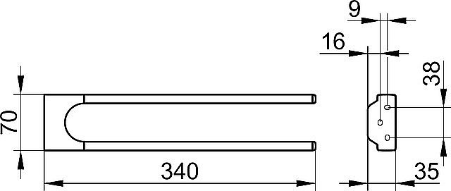 Полотенцедержатель KEUCO MOLL 12719010000 хром купить в интернет-магазине сантехники Sanbest