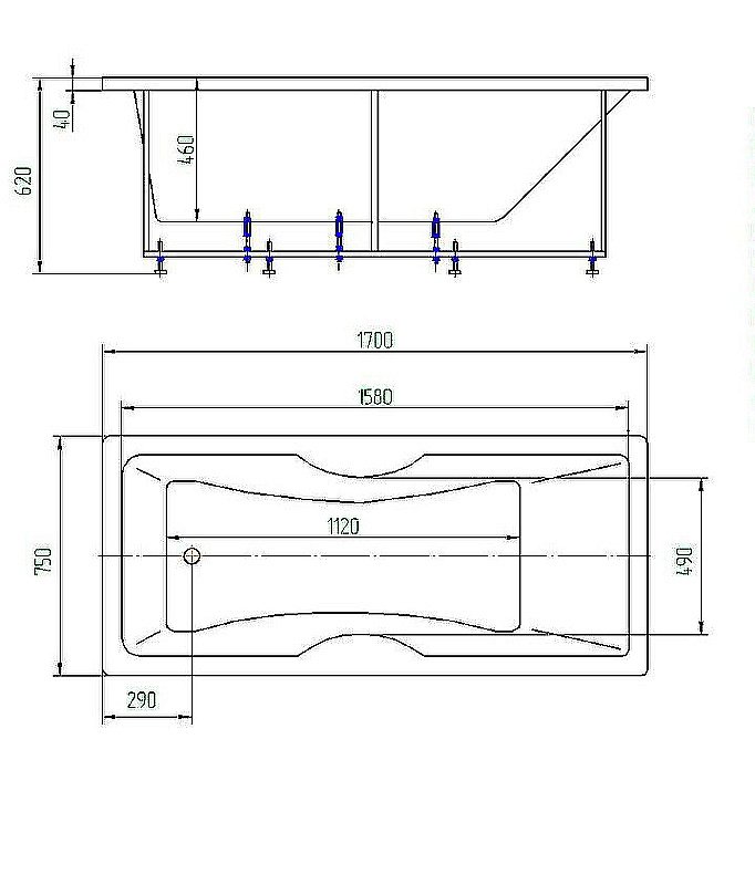 Ванна Aquatek Феникс 170x75 FEN170-0000006 белая купить в интернет-магазине Sanbest