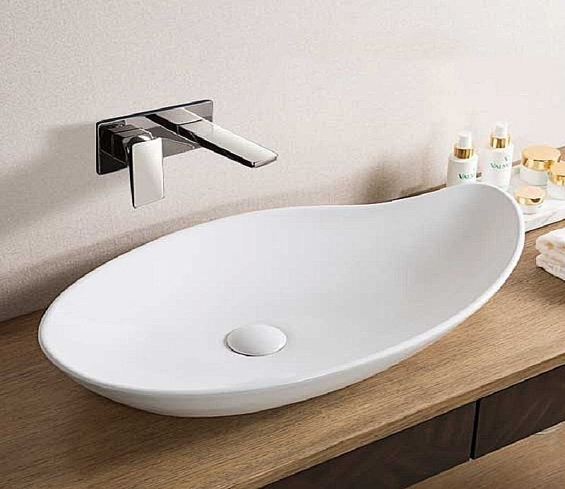 Раковина накладная Ceramalux N 65,5 9052 белая купить в интернет-магазине Sanbest