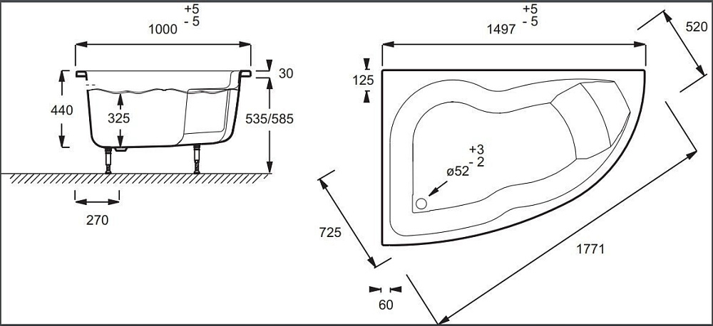 Ванна Jacob Delafon MICROMEGA DUO RU 150x100 купить в интернет-магазине Sanbest