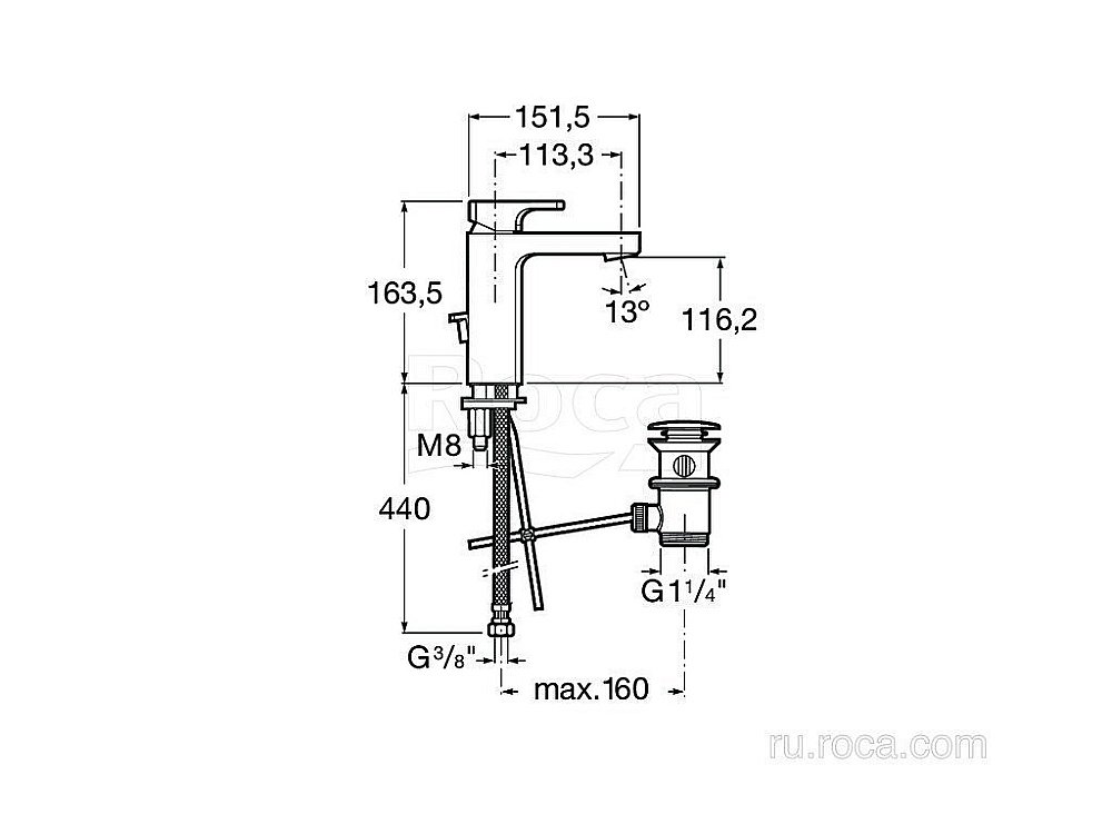 Смеситель для раковины Roca L90 5A3F01C00 купить в интернет-магазине сантехники Sanbest
