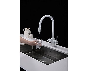 Смеситель для кухни Paulmark Salix Sa213419-WH белый матовый купить в интернет-магазине сантехники Sanbest