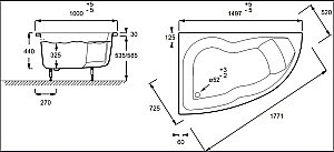 Ванна Jacob Delafon MICROMEGA DUO RU 150x100 купить в интернет-магазине Sanbest