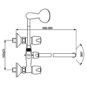 Смеситель для ванны Vidima Iskar BA167AA купить в интернет-магазине сантехники Sanbest