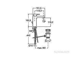 Смеситель для раковины Roca L90 5A3F01C00 купить в интернет-магазине сантехники Sanbest