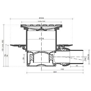 Душевой трап Pestan Confluo Standard 13000139 золото купить в интернет-магазине Sanbest