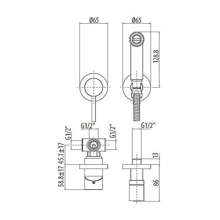 Гигиенический душ Gattoni 9116/91C0 хром купить в интернет-магазине сантехники Sanbest