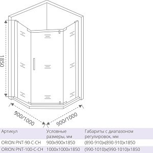 Душевой уголок Good Door ORION PNT-100-C-CH 100x100 купить в интернет-магазине Sanbest