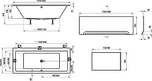 Ванна акриловая Ravak FORMY SLIM C691300000 170x75 купить в интернет-магазине Sanbest