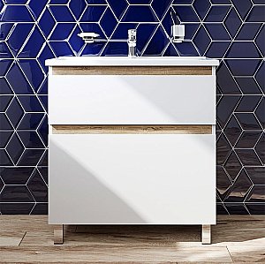 Тумба с раковиной AM.PM X-JOY 80 напольная,белый глянец для ванной в интернет-магазине Sanbest