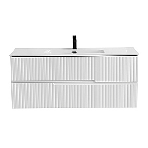 Тумба с раковиной Cezares DUET-N 120 DUET-N-1200-2C-SO-BO+CZR-8095-120 Bianco Opaco для ванной в интернет-магазине Sanbest