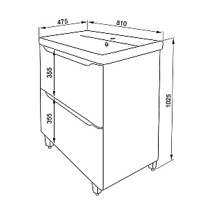 Тумба с раковиной Azario Lotos 80/2 Н CS00081987 белая для ванной в интернет-магазине Sanbest