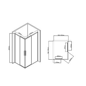 Душевой уголок Vincea Slim-U VSS-2SU8010CLB 80x100 стекло прозрачное/профиль черный купить в интернет-магазине Sanbest